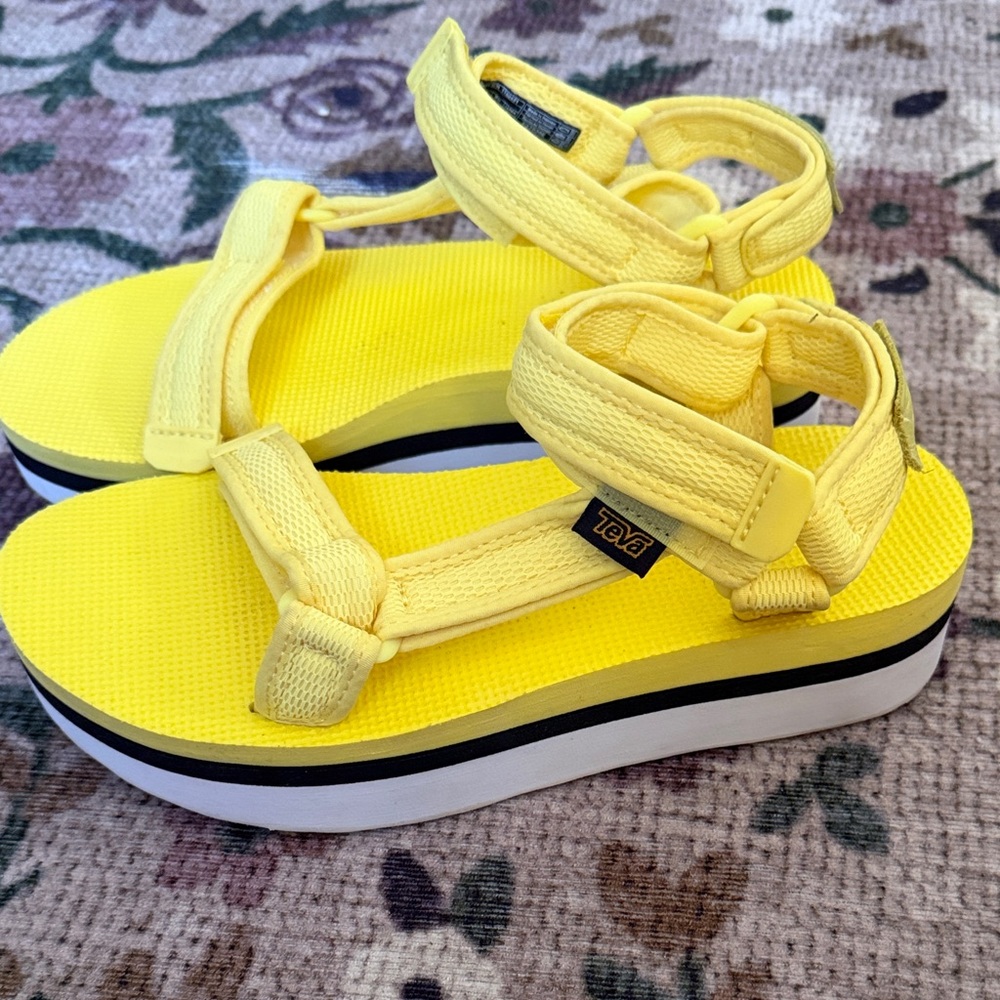 Teva Bright Yellow Hook-and-Loop Platform Sandals - image 2